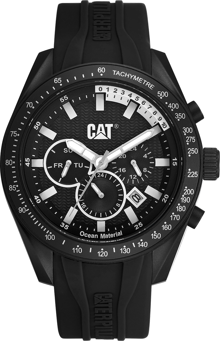 Caterpillar LQ16921122 Oceania Multifunction Black Silicon Strap