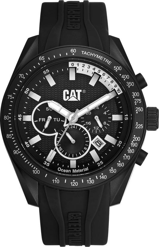 Caterpillar LQ16921122 Oceania Multifunction Black Silicon Strap