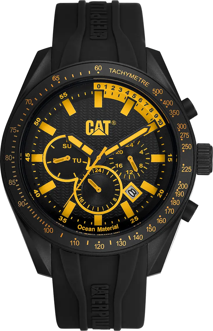 Caterpillar LQ16921127 Oceania Multifunction Black Silicon Strap