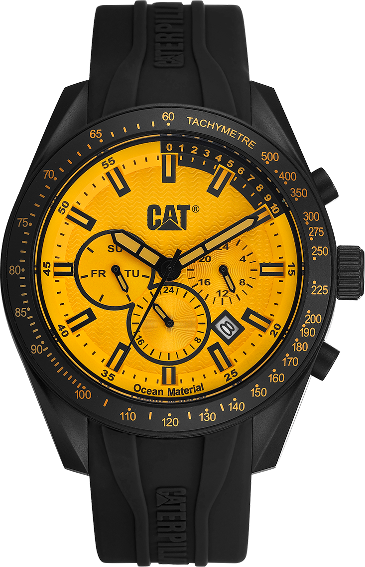 Caterpillar LQ16921721 Oceania Multifunction Black Silicon Strap