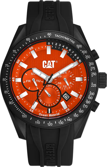 Caterpillar LQ16921821 Oceania Multifunction Black Silicon Strap