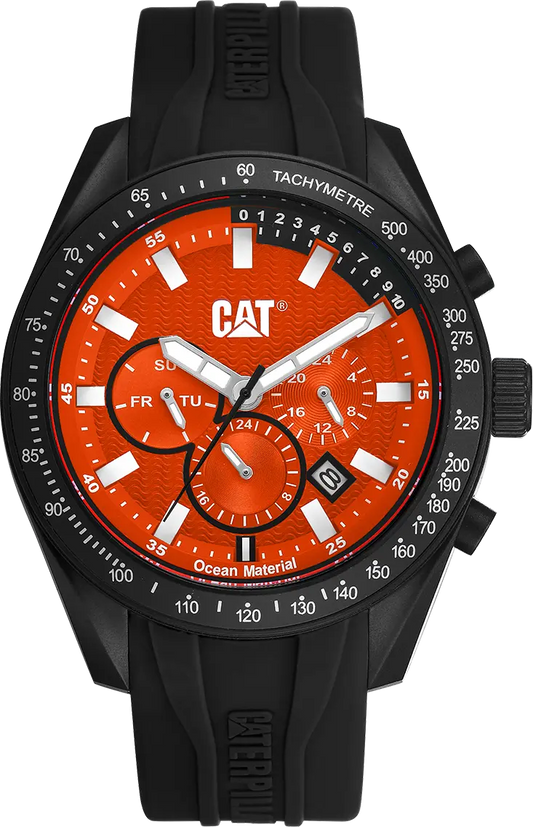 Caterpillar LQ16921821 Oceania Multifunction Black Silicon Strap