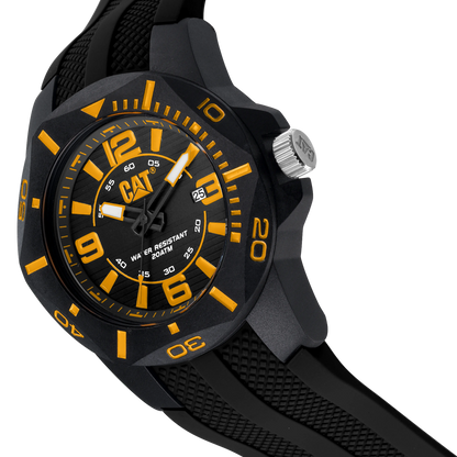 CATERPILLAR LR16121137 Diver Black Rubber Strap Caterpillar