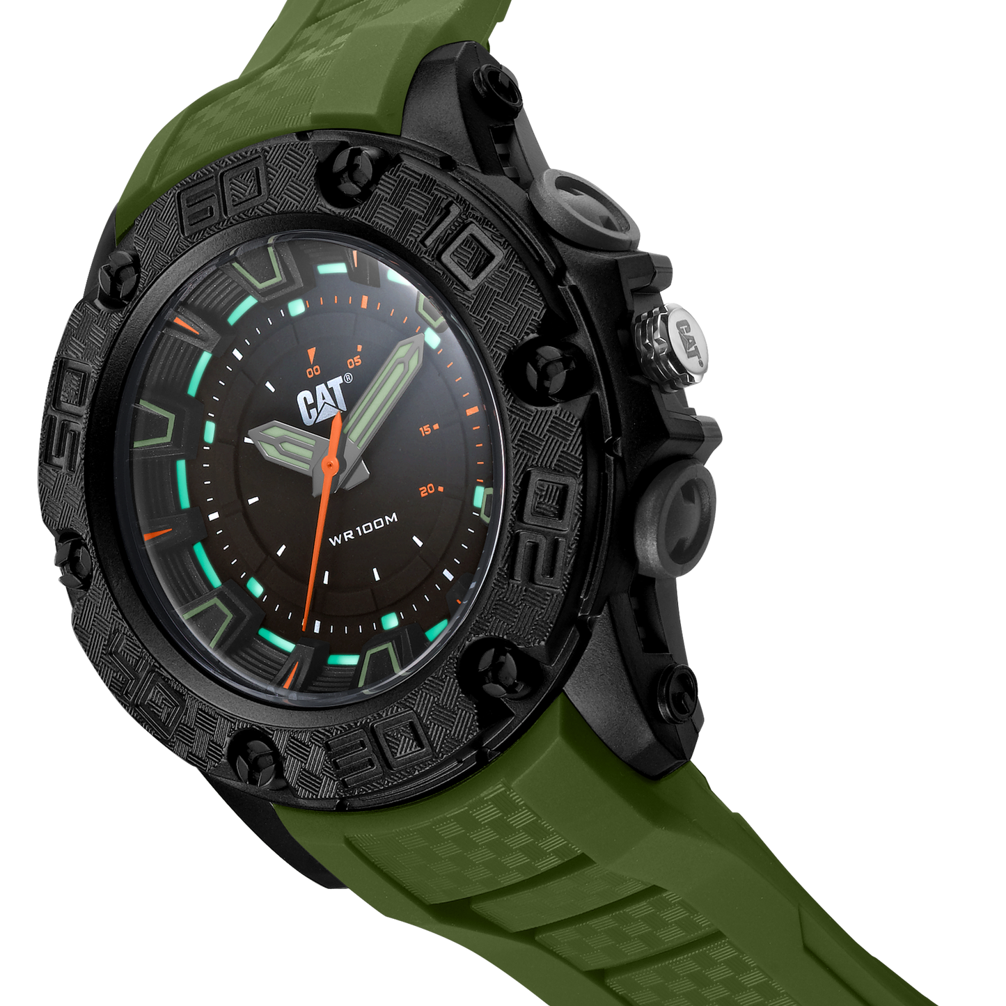 Caterpillar LU16023128 P10 Military Green Rubber Strap