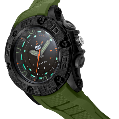 Caterpillar LU16023128 P10 Military Green Rubber Strap