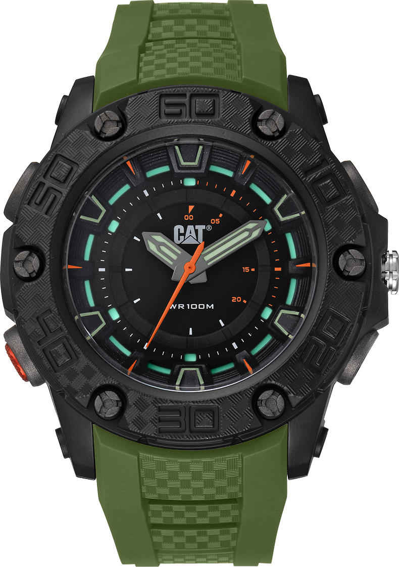 Caterpillar LU16023128 P10 Military Green Rubber Strap