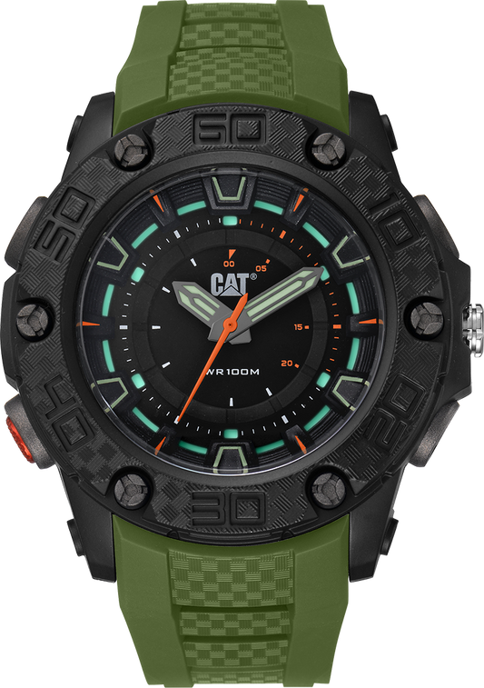 Caterpillar LU16023128 P10 Military Green Rubber Strap