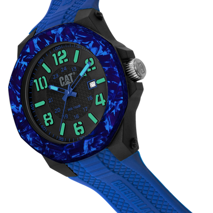 CATERPILLAR LV16126136 Carbon Crush Blue Silicon Strap
