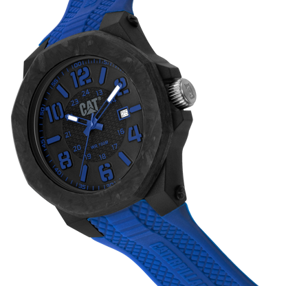 CATERPILLAR LV16126136 Carbon Crush Blue Silicon Strap