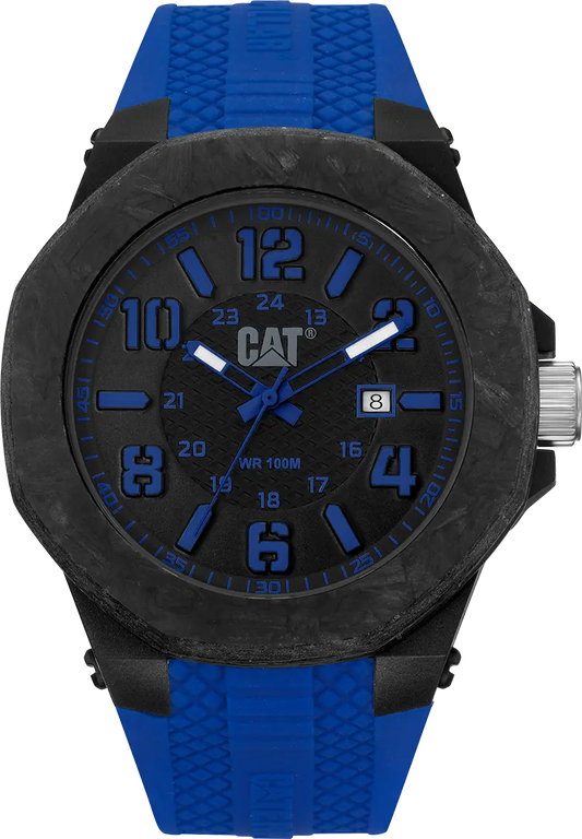 CATERPILLAR LV16126136 Carbon Crush Blue Silicon Strap