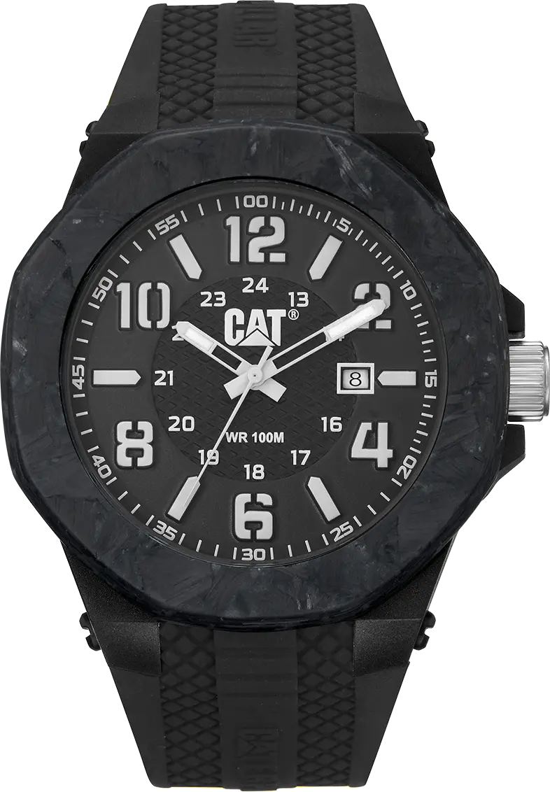 CATERPILLAR LV16121132 Carbon Crush Black Silicon Strap