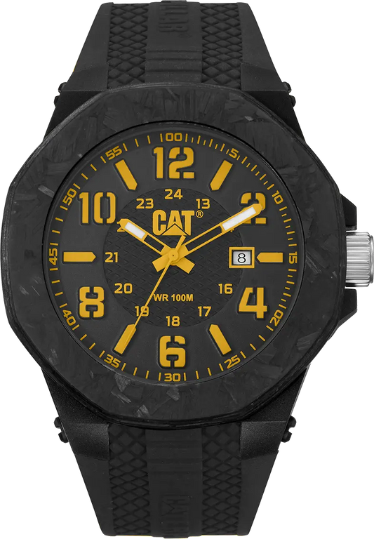CATERPILLAR LV16121137 Carbon Crush Black Silicon Strap