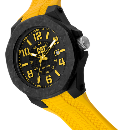 CATERPILLAR LV16127137 Carbon Crush Yellow Silicon Strap