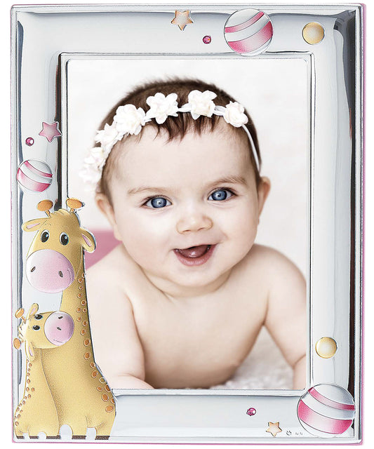 MA/129-DR Children's Frame with Giraffe from Silver 9cm x 13cm