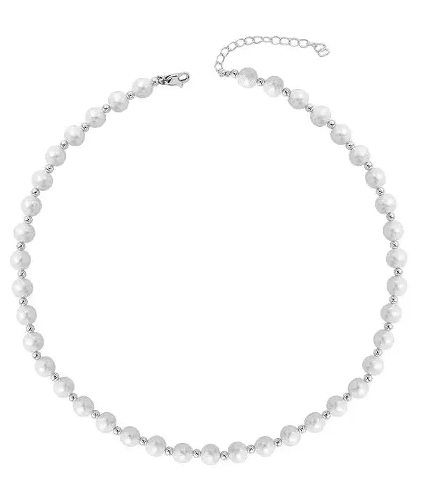 Κολιέ MC645W Από Ανοξείδωτο Ατσάλι με Πέρλες 0.6cm Goldy