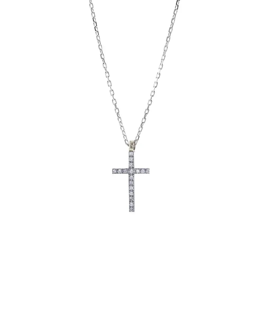 Κολιέ MC7895W Σταυρός Από Ανοξείδωτο Ατσάλι με Ζιργκόν