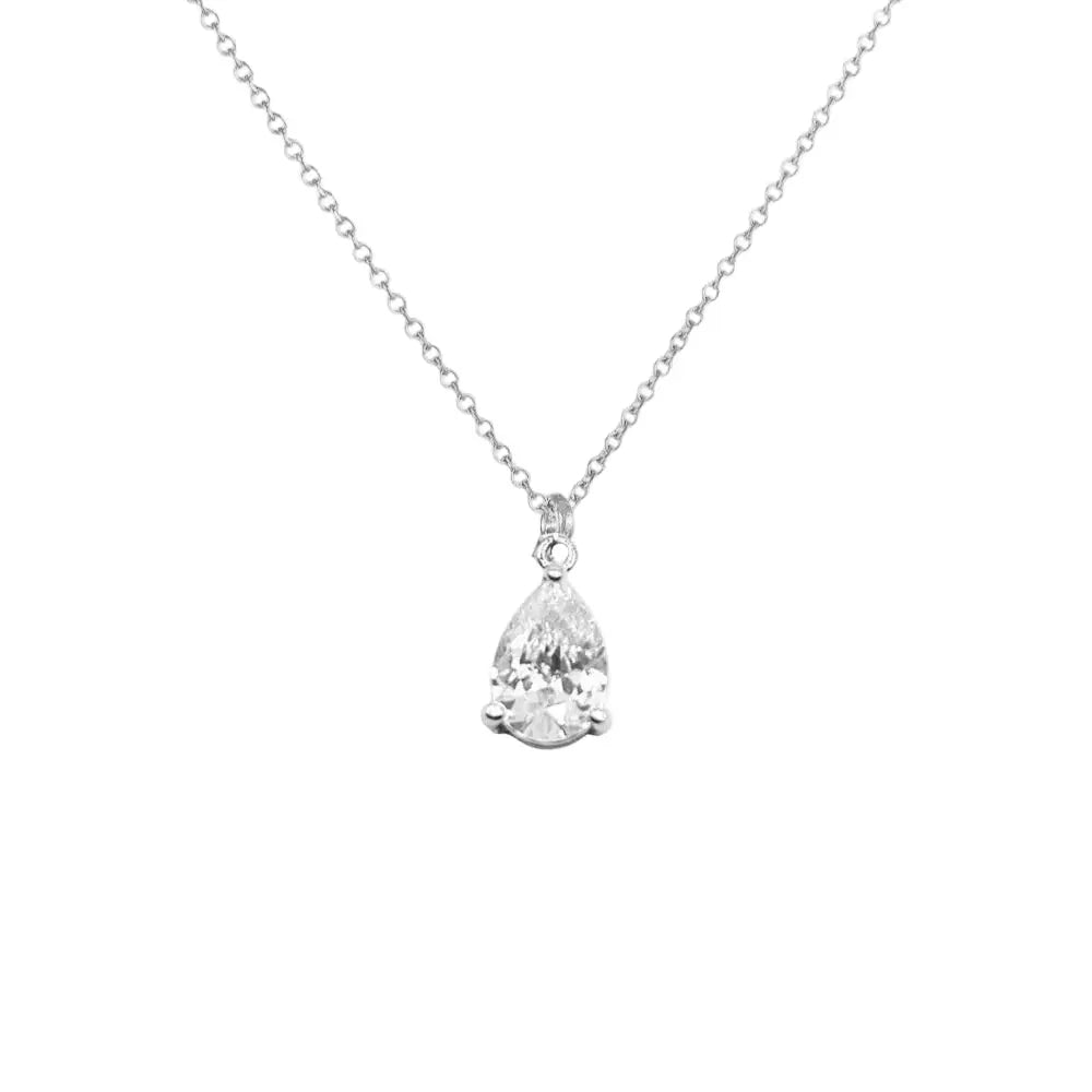 N07139G Gold Plated Steel Necklace with Green Zircon