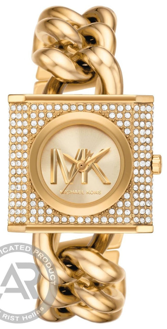 Michael Kors MK4711 MK Chain Lock Gold Stainless Steel Bracelet