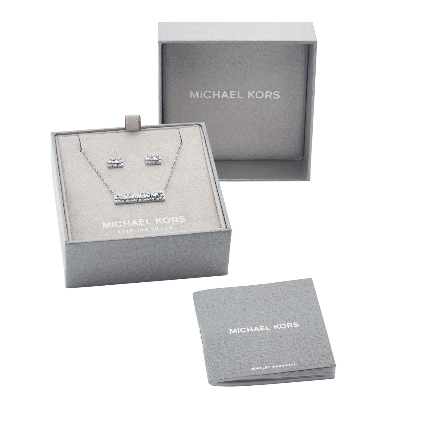 Michael Kors MKC1614SET Premium Silver Necklace And Bracelet Set