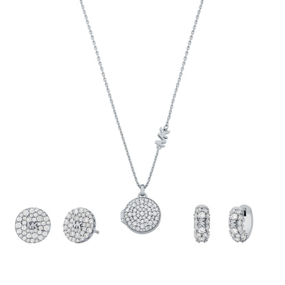 Michael Kors MKC1614SET Premium Silver Necklace And Bracelet Set