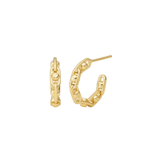 Michael Kors MKC1013AA710 Mercer Link Hoop Earrings In Gold Plated Silver