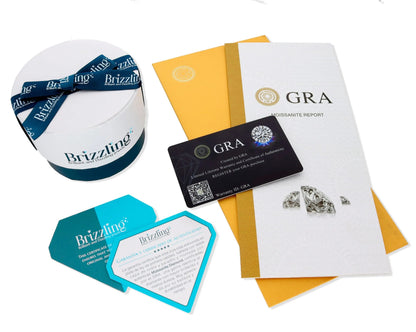 BRIZZLING BMP014 Κολιέ από Επιπλατινωμένο Ασήμι με Διαμάντι Μοϊσανίτη