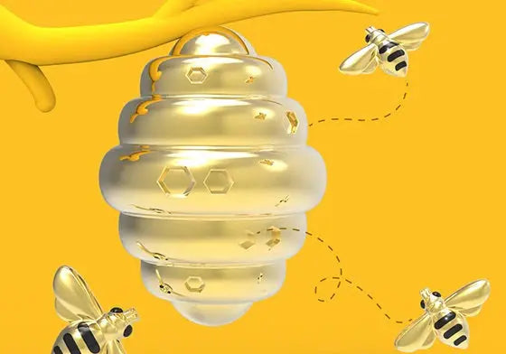 Metalmorphose MTM276-01 Bee & Honey Μπρελόκ από Αλόη