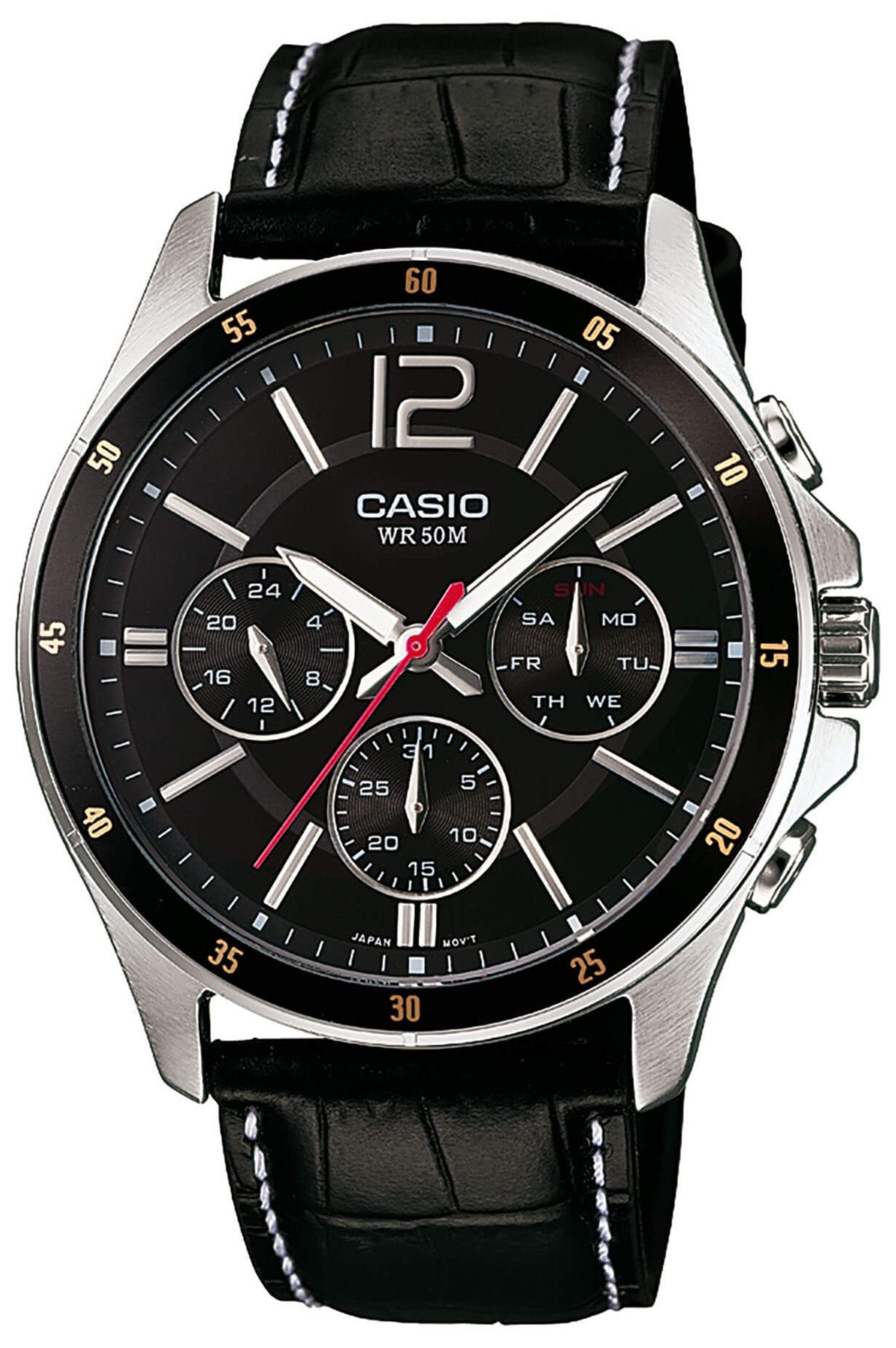 CASIO MTP-1374PL-1AVEF Black Leather Strap