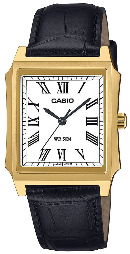 CASIO MTP-B190GL-7BVEF Black Leather Strap