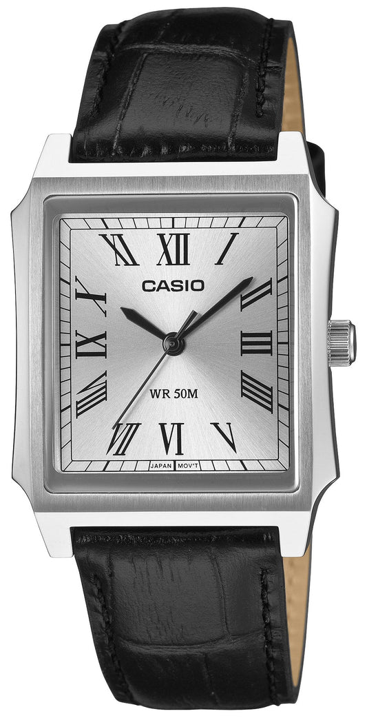 CASIO MTP-B190L-7BVER Black Leather Strap
