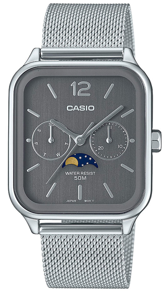 Casio MTP-M305M-8AVER Moon Phase Stainless Steel Bracelet