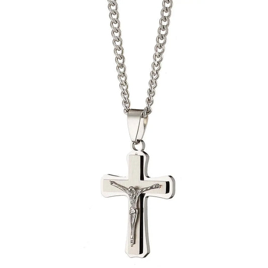 Σταυρός N01310W Ανδρικός Από Ανοξείδωτο Ατσάλι