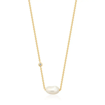 GM220W Zircon Heart Necklace In Platinum Plated Silver