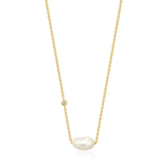 GM220W Zircon Heart Necklace In Platinum Plated Silver