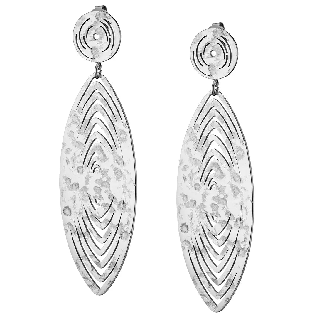 Earrings N02200G Steel Hoops with Multicolored Zirconia