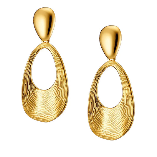 Earrings N02200G Steel Hoops with Multicolored Zirconia
