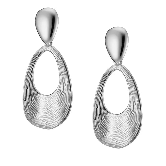 Earrings N02200G Steel Hoops with Multicolored Zirconia