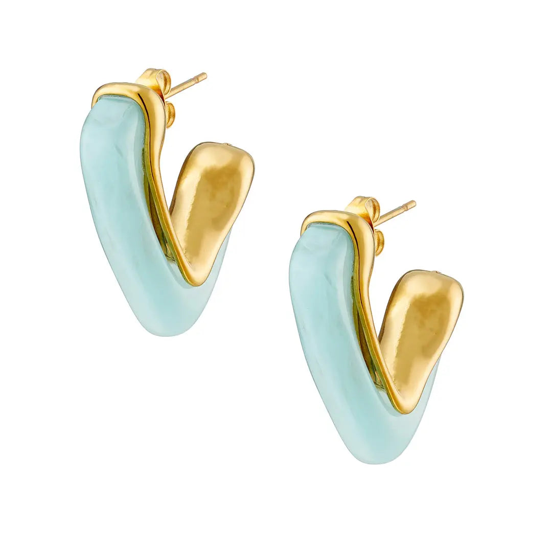 Earrings N02200G Steel Hoops with Multicolored Zirconia