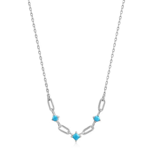 GM220W Zircon Heart Necklace In Platinum Plated Silver