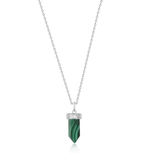 GM220W Zircon Heart Necklace In Platinum Plated Silver