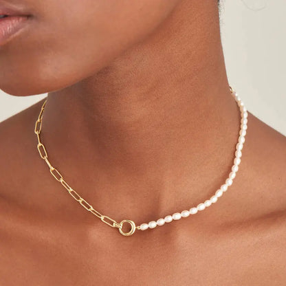 GM220W Zircon Heart Necklace In Platinum Plated Silver