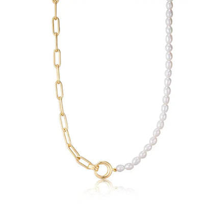 GM220W Zircon Heart Necklace In Platinum Plated Silver