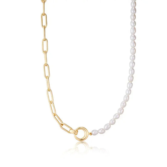 GM220W Zircon Heart Necklace In Platinum Plated Silver