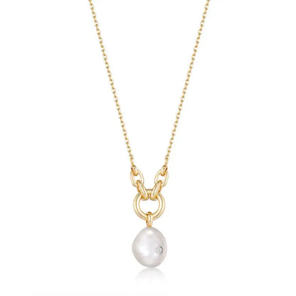 GM220W Zircon Heart Necklace In Platinum Plated Silver