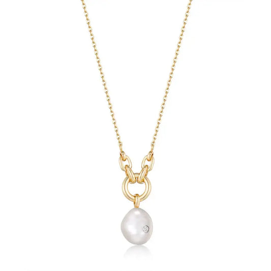 GM220W Zircon Heart Necklace In Platinum Plated Silver