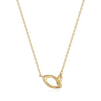 GM220W Zircon Heart Necklace In Platinum Plated Silver