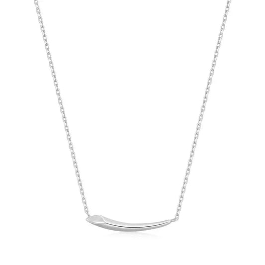 GM220W Zircon Heart Necklace In Platinum Plated Silver