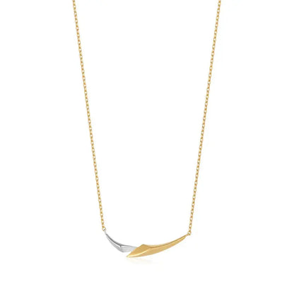 GM220W Zircon Heart Necklace In Platinum Plated Silver
