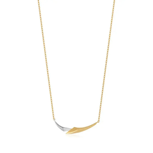 GM220W Zircon Heart Necklace In Platinum Plated Silver