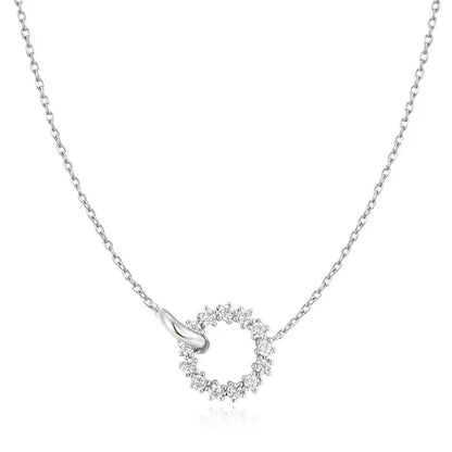 Ania Haie N056-01H Κολιέ Interlinked Circles Pavé Από Επιπλατινωμένο Ασήμι